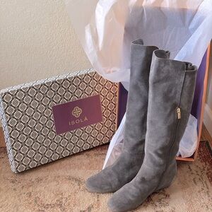 ISOLA Gray Suede Knee High Boots